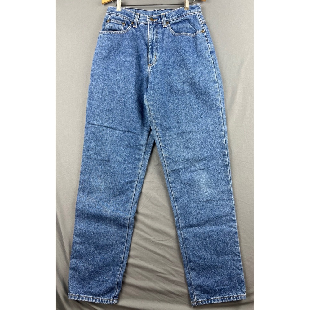 L.L. Bean Flannel Lined Jeans Womens 10M Double L Relaxed Fit Blue Denim Good